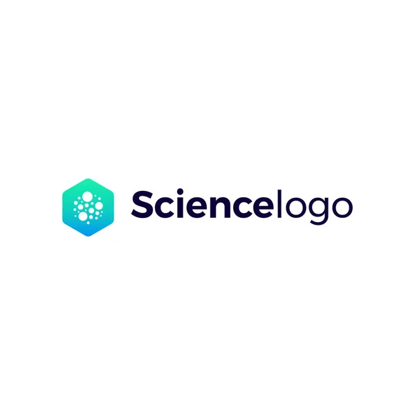Nokta veya atomları vektör Illustration. Biyoteknoloji firması için soyut Logo.