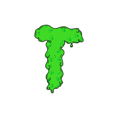 Sümüklü vektör Logo mektup T. sümük sümük T harfi tasarlamak vektör