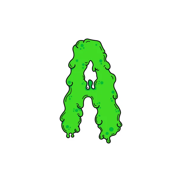 Slimy Vector Logo Letter Slime Snot Letter Design Vector Illustration - Stok Vektor