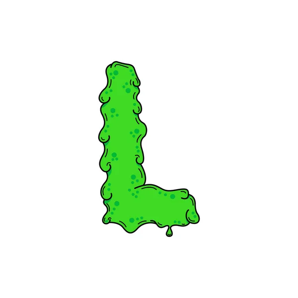 Тонкий Векторний Логотип Літера Slime Snot Літера Дизайн Векторна Ілюстрація — стоковий вектор