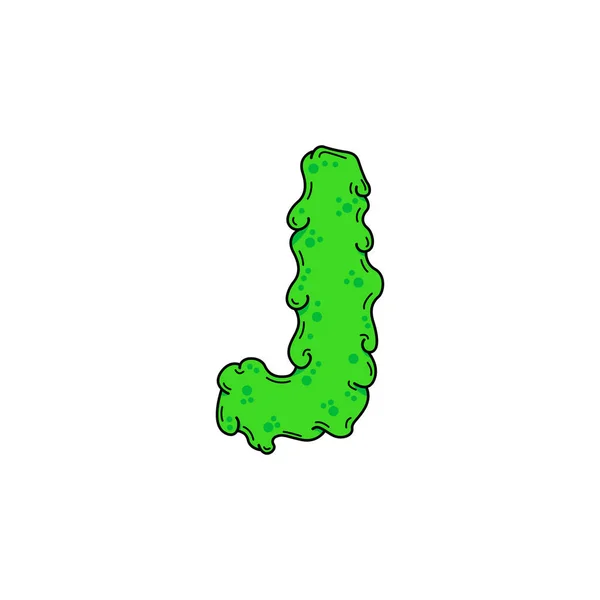 Slimy Vector Logo Letter Slime Snot Letter Design Vector Illustration - Stok Vektor