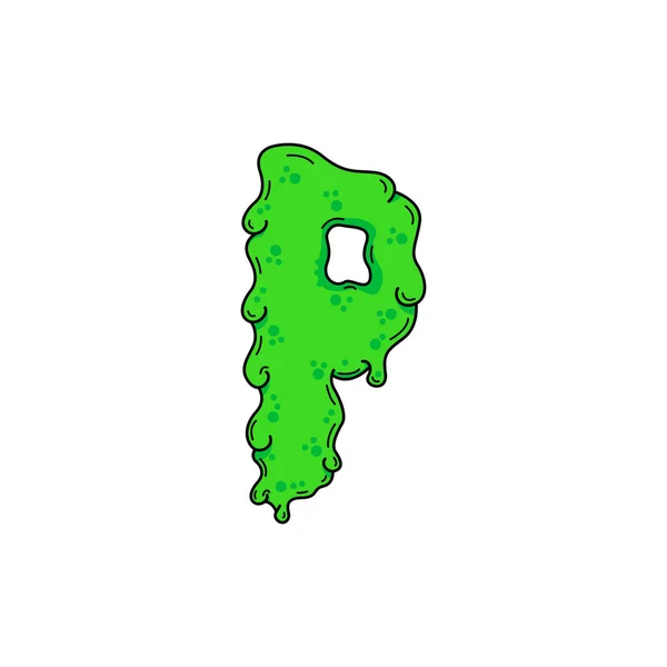 Slimy Vector Logo Letter Slime Snot Letter Design Vector Illustration - Stok Vektor