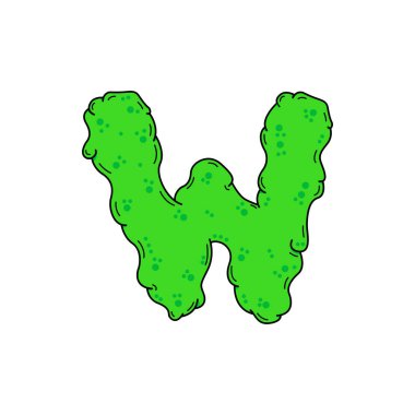 Sümüklü vektör Logo mektup W. Slime sümük W harfi tasarım vektör çizim