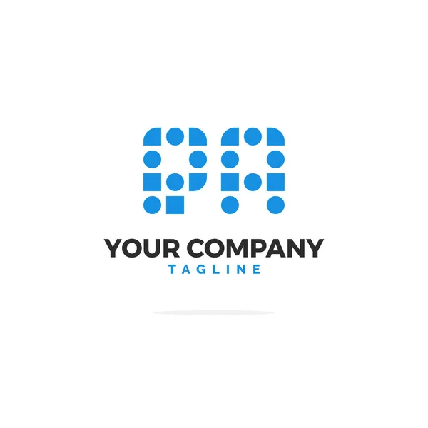 Kék Egy Vektor Logo Kör Tér Logó Illusztráció — Stock Vector