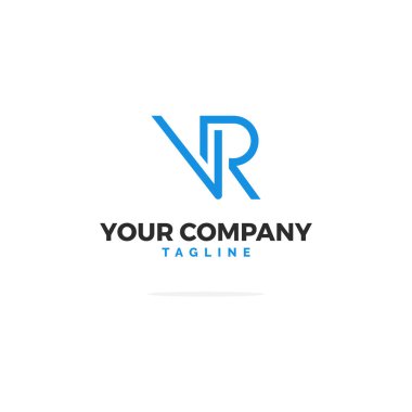 Blue V R Vector Logo. Logo Illustration. clipart svg vector 