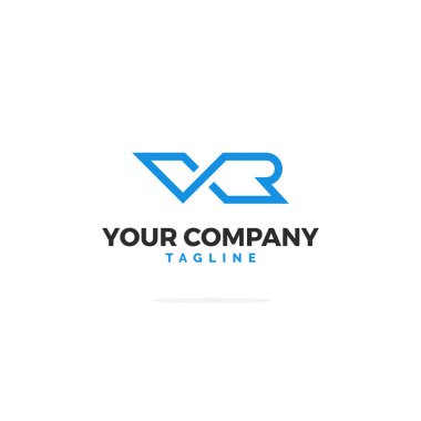 Blue V R Vector Logo. Logo Illustration. clipart svg vector 