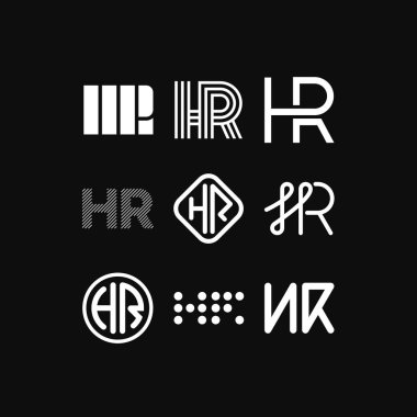 Modern vektör Logo harfleri saatlik İK harfler tasarım vektör ok