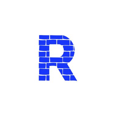 Çimento vektör Logo mektup R. R harfi tasarlamak vektör