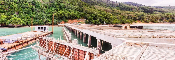 Vista panoramica del molo in costruzione, Thailandia — Foto Stock