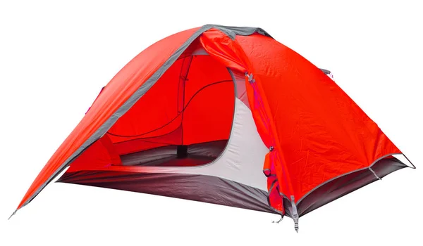 Красный открытый туристический шатер Лицензионные Стоковые Изображения