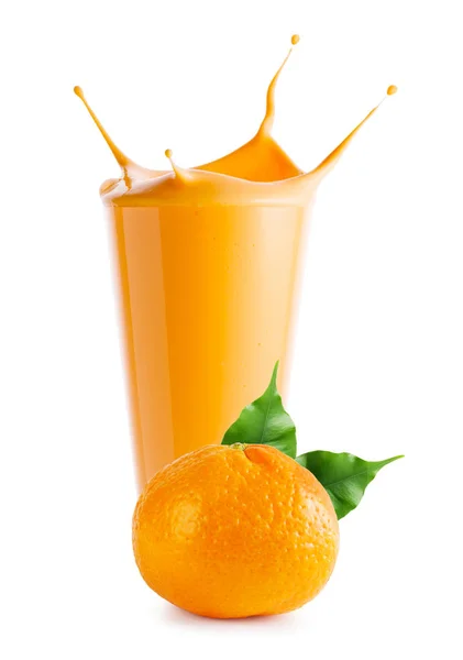 Stänk i Mandarin smoothie eller yoghurt — Stockfoto