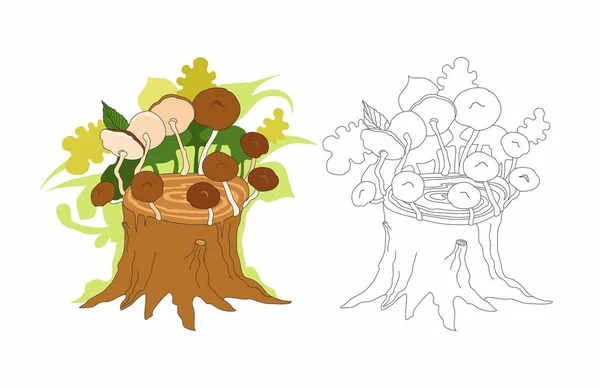 Autunno Funghi Margherita Illustrazione — Vettoriale Stock