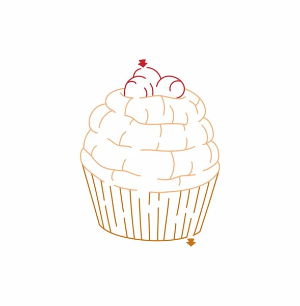 Cupcake Süßigkeiten Labyrinth Dessert — Stockvektor
