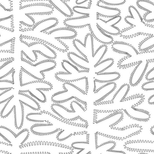 Abstract orgahic naadloze patroon met contour kerstbomen op wit — Stockvector