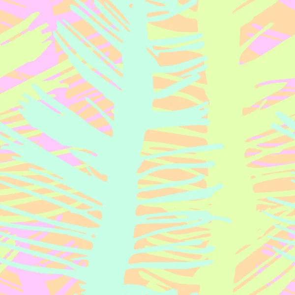 Färgglada sömlösa mönster med silhuetter av bladen i doodle — Stock vektor