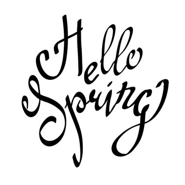 Merhaba Bahar tebrik kartı el ile hat ifade çizilmiş