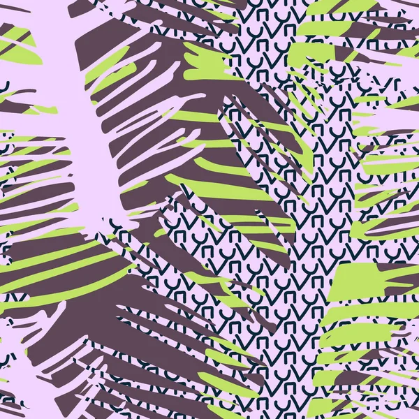 Modèle tropical sans couture avec des feuilles de palmier dans le style scandinave . — Image vectorielle