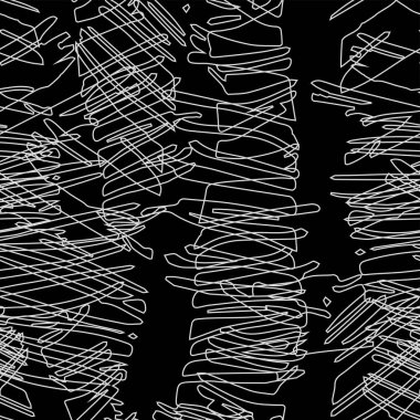 El çizilmiş tropikal kroki ile mono Dikişsiz desen