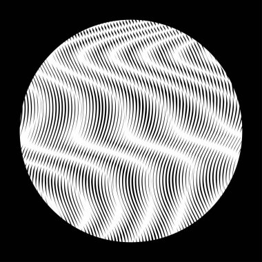 Yuvarlak şekilli siyah beyaz vektör deseni .