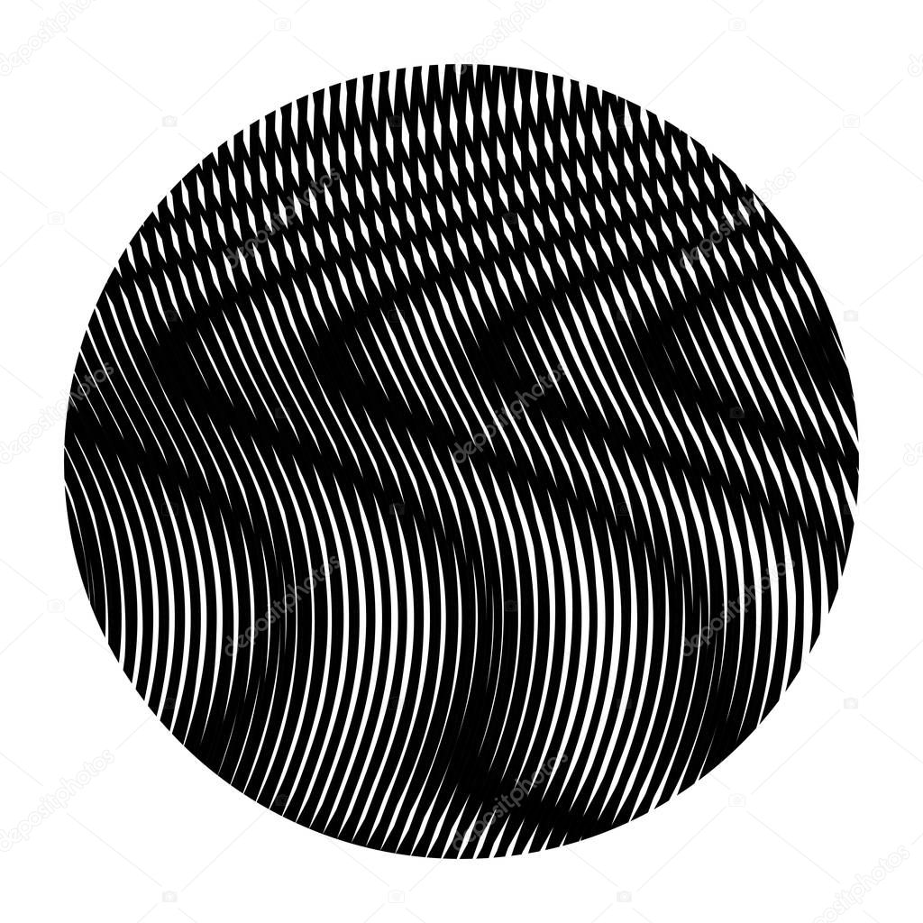 Black and white vector pattern with round shape.