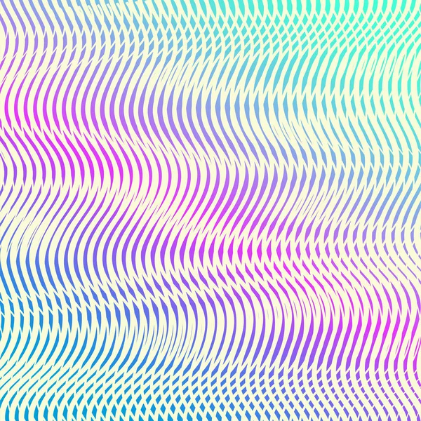Textura holográfica iridescente hipnótica com efeito de moire . — Vetor de Stock
