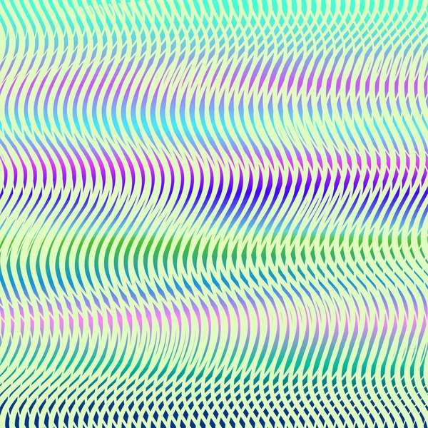 Fließend abstrakte holographische Textur mit irisierendem Moire-Effekt. — Stockvektor