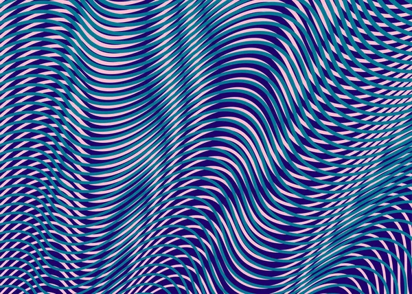 Calme fond abstrait réticulé avec texture linéaire fluide de l'illusion d'optique. — Image vectorielle