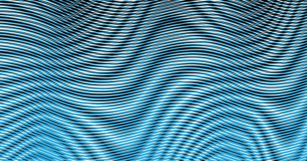 Weicher Wellenvektormoire-Effekt in blauen Halbtönen. — Stockvektor
