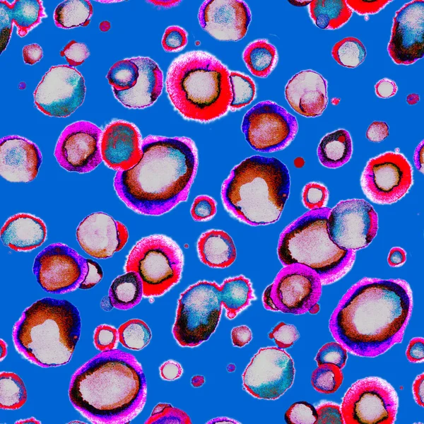 Aquarell handgezeichnete Flecken in nahtlosem Muster auf hellblauem Hintergrund — Stockfoto
