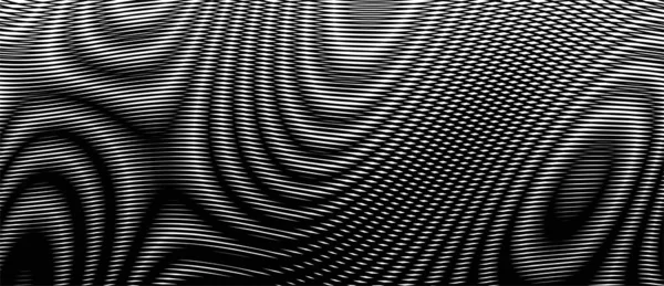 Абстрактный горизонтальный фон с линейными волнами и эффектом муара. — стоковый вектор