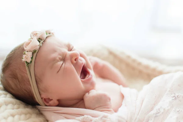 Ragazza Appena Nata Servizio Fotografico Neonato Giorni Dalla Nascita Ritratto — Foto Stock