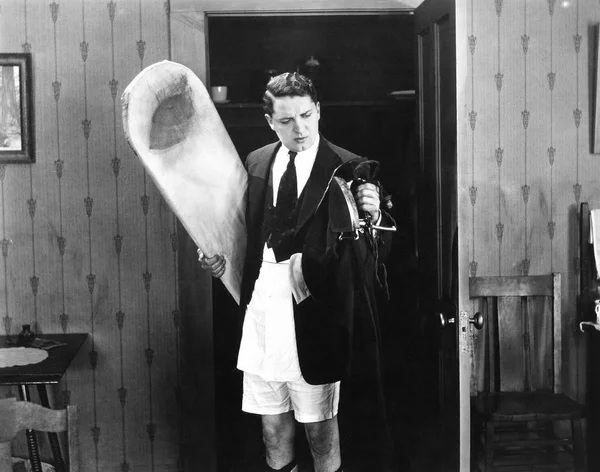 Αναρωτιέστε Πώς Σίδηρο Παντελόνι Κοστούμι Του Άντρα — Φωτογραφία Αρχείου