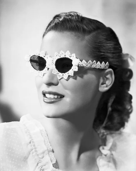 Women Wearing Eyelet Lace Sunglasses Royalty Free Stock Photos