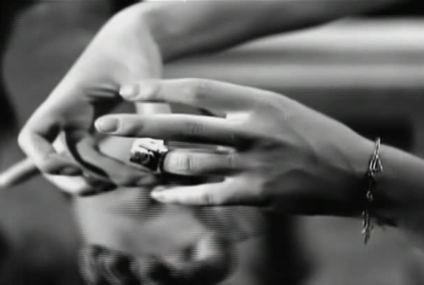 Closeup Woman Removing Ring Giving Man 1930S — Stock Video