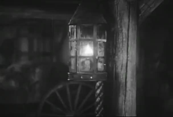 Disparo Que Golpea Linterna Prende Fuego Granero 1940 — Vídeos de Stock