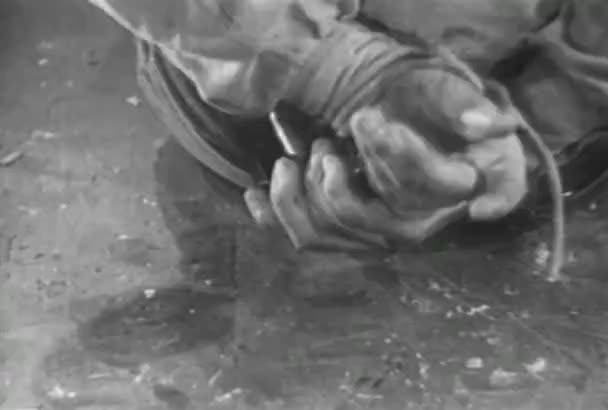 Close Cowboy Hands Tied Rope 1930S — Stock Video
