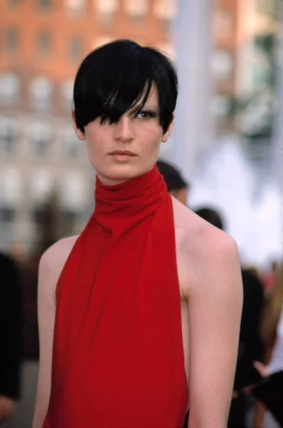 Sep 16, 2005; New York, NY, USA; Model CARMEN KASS walks the runway at the  Fashion