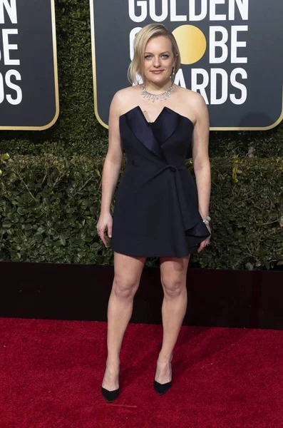 Elisabeth Moss Účastní 76Ti Ročních Cen Zlatého Glóbu Golden Globes — Stock fotografie