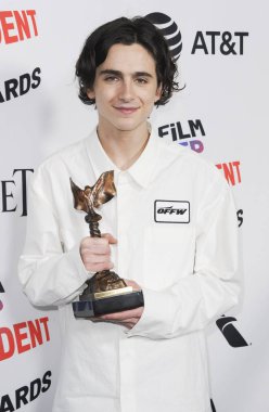 Timothee Chalamet 2018 Film Independent Spirit Ödülleri için basın odasında - Basın Odası, Santa Monica Beach, Santa Monica, Ca Mart 3, 2018. Fotoğraf: Elizabeth Goodenough / Everett Koleksiyonu
