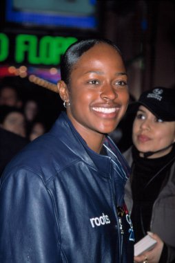 Vonetta Flowers (Olympic bobsledder) at premiere of THE ROOKIE, NY 3/26/2002  clipart