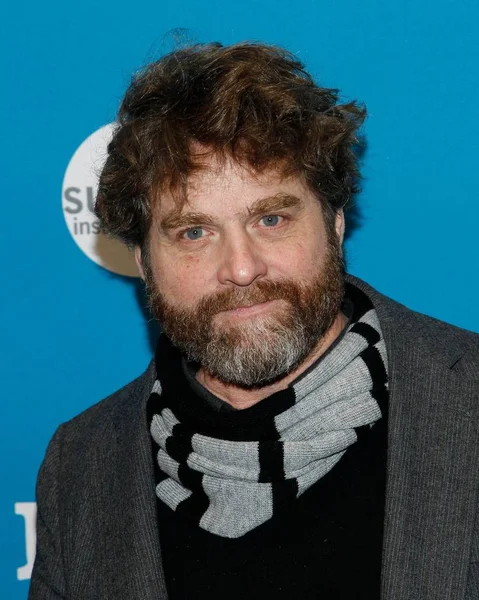 Zach Galifianakis Llega Sunlit Night Estreno Sundance Film Festival 2019 — Foto de Stock