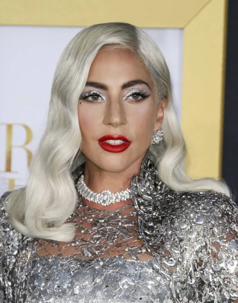 Lady Gaga Las Llegadas Star Born Estreno Shrine Auditorium Expo —  Fotos de Stock