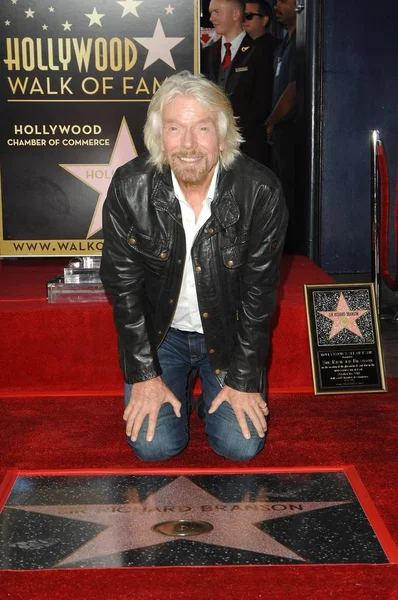 Sir Richard Branson Indukciós Ünnepségen Star Hollywood Walk Fame Sir — Stock Fotó