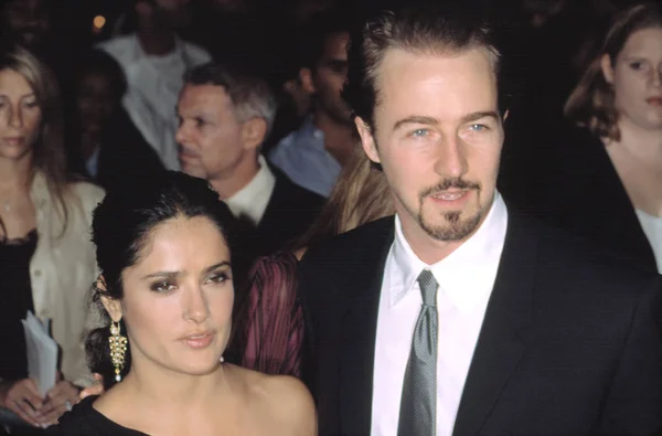 Edward Norton Salma Hayek Première Red Dragon 2002 Nyc Par — Photo