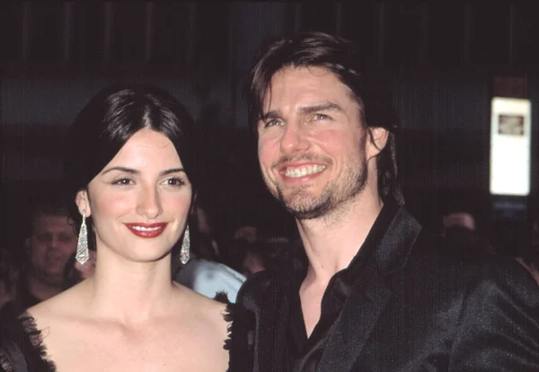 Tom Cruise Och Penelope Cruz Premiären Minoritets Rapport Nyc 2002 — Stockfoto