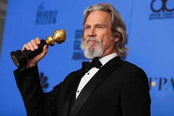 Actor Jeff Bridges Poses Press Room 76Th Annual Golden Globe — Stock Photo, Image
