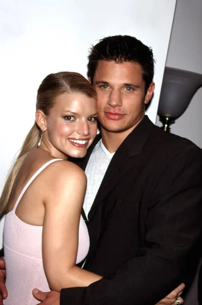 Jessica Simpson Nick Lachey Anteprima Here Earth Foto Sean Roberts — Foto Stock