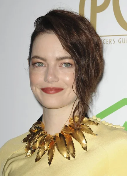 Emma Stone Yıllık Üreticiler Guild Ödülleri Için Gelenler Pgas Cadillac — Stok fotoğraf