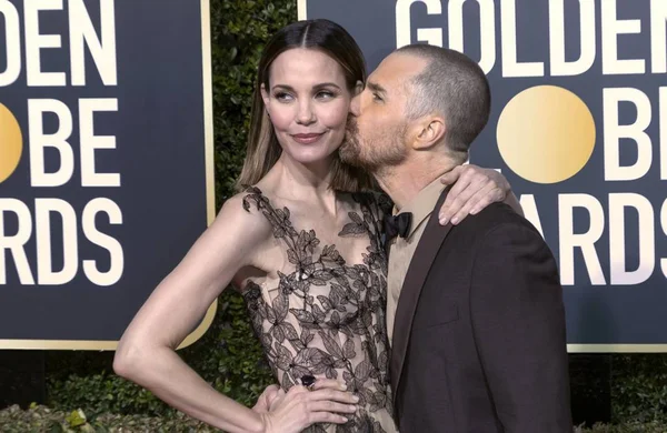 Sam Rockwell Leslie Bibb Asisten Los 76º Premios Globo Oro — Foto de Stock