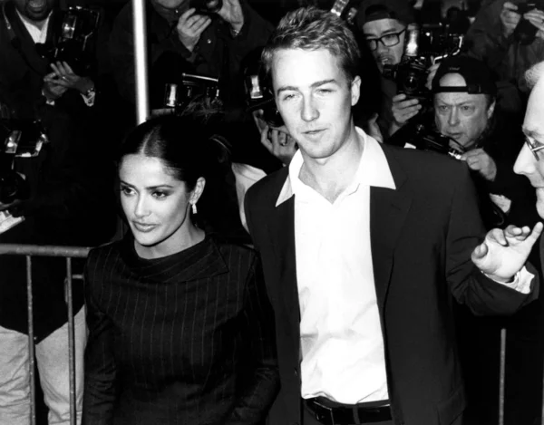 Salma Hayek Edward Norton Estreno Keeping Faith Por Contino — Foto de Stock